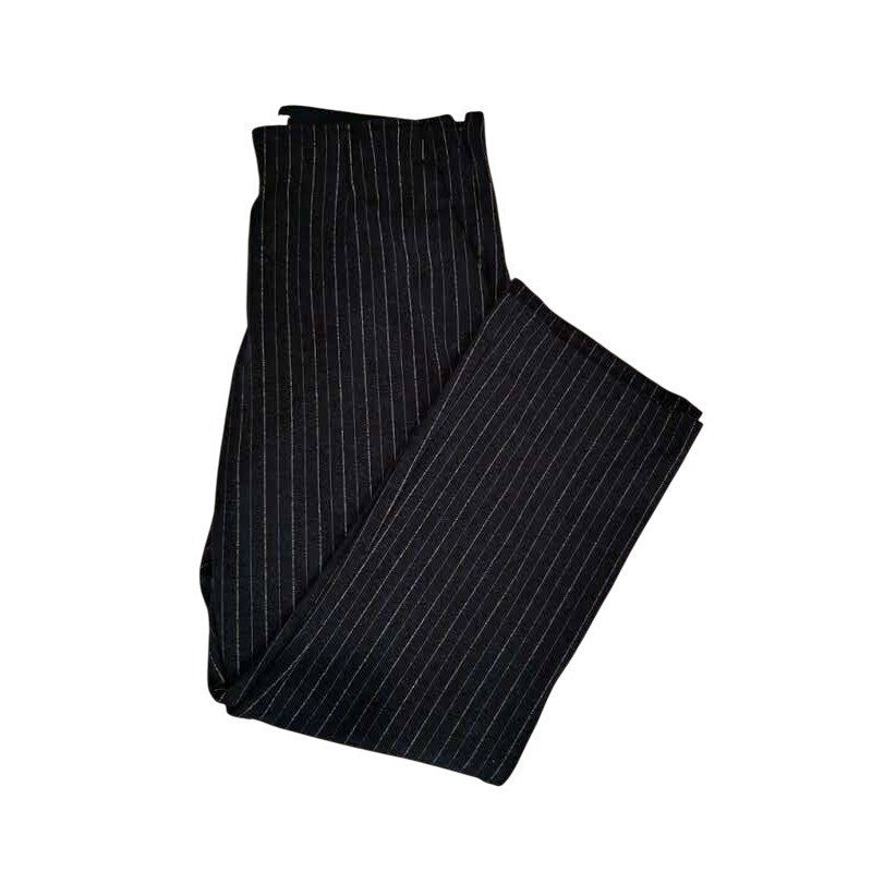 GAP Ponte Crop Flare Pants Black White Pinstripe Size 10