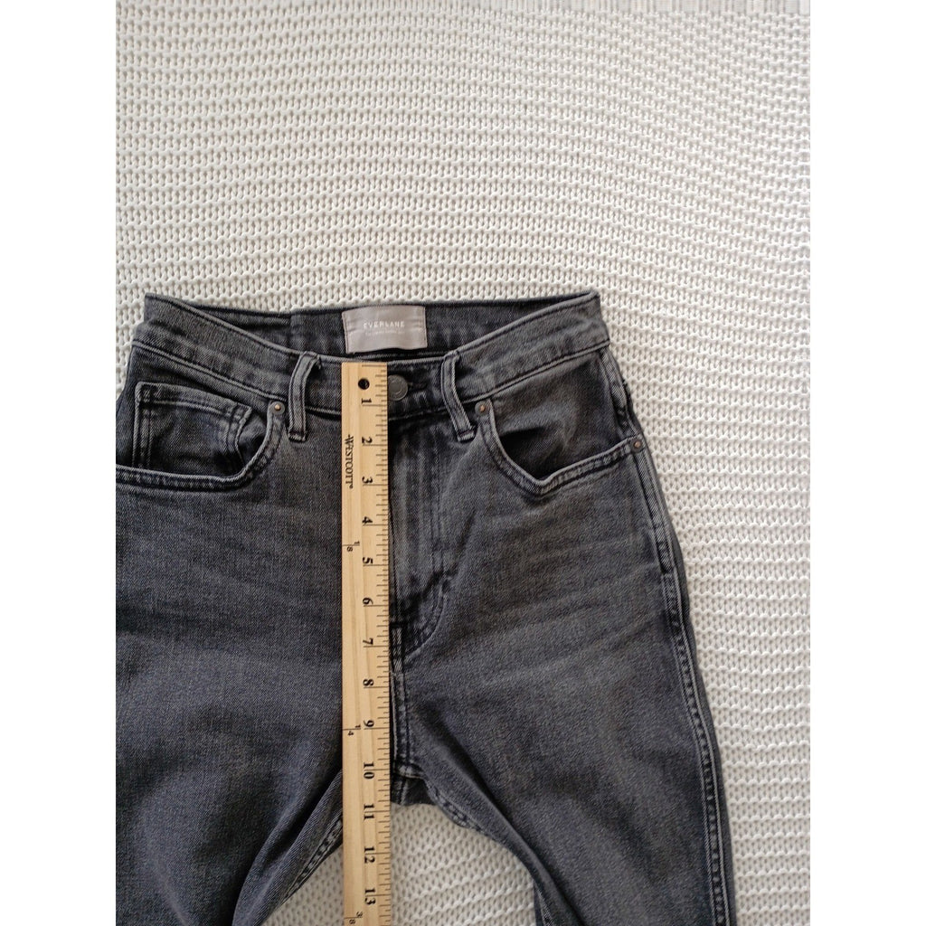 Everlane The Cheeky Bootcut Crop Jean Washed Black High Rise 26x26 Stretch