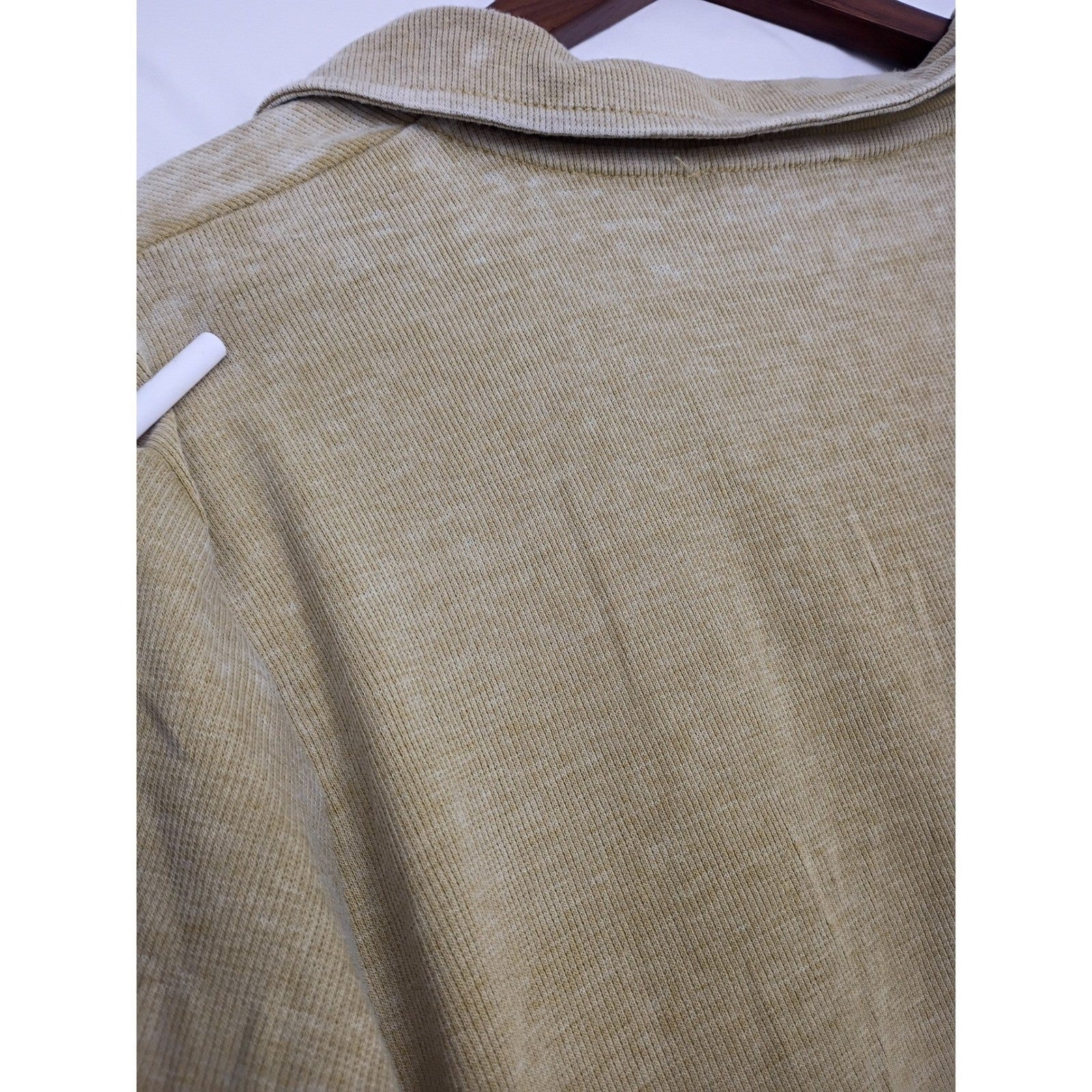 Jane + Delancey Mustard Ribbed Cotton Blend Polo Shirt M Classic Collar
