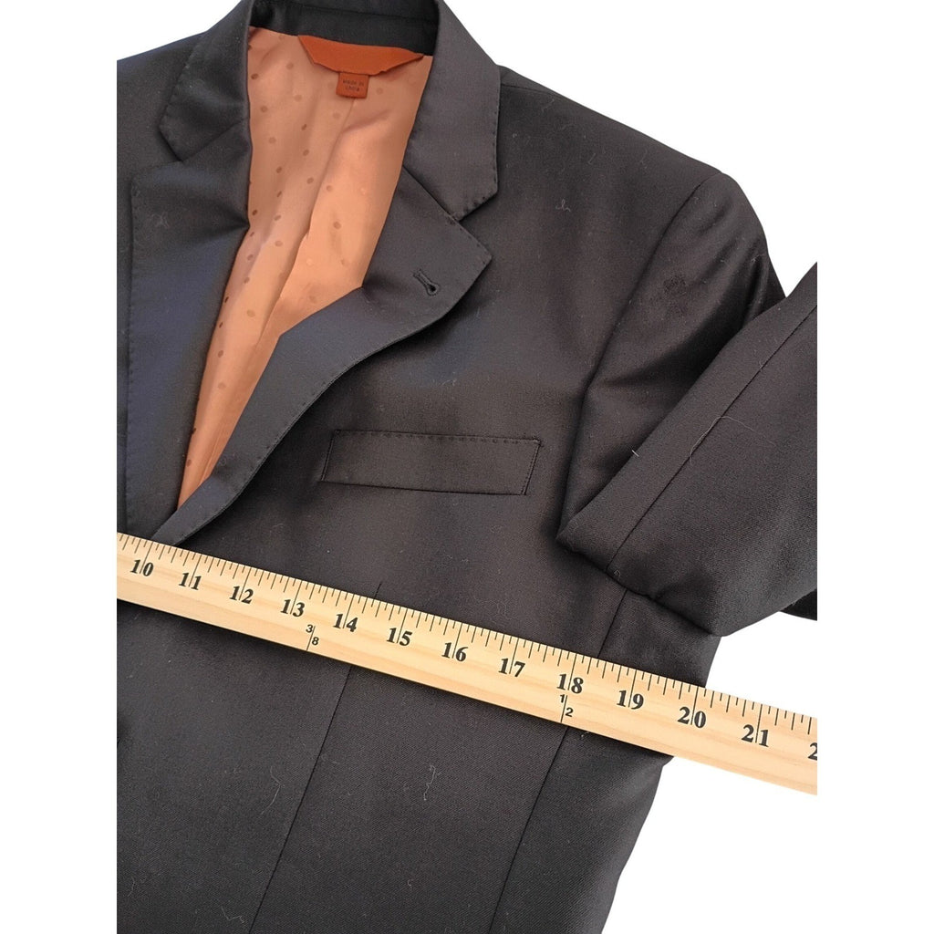 Privé Baroni Italy $700 Super 150s Wool Blazer 38R Navy Distressed Casual