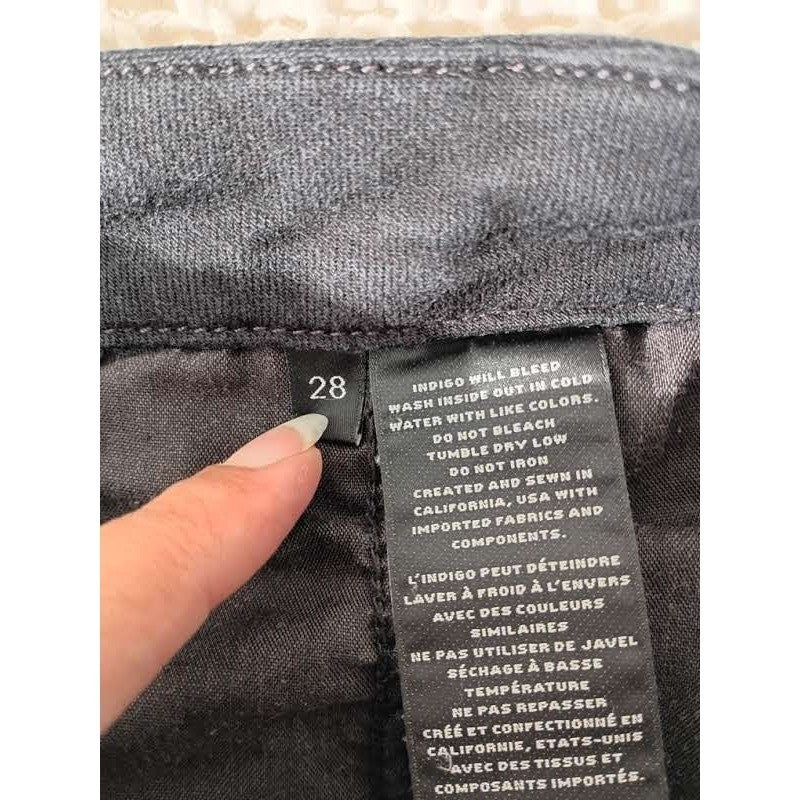 J BRAND Sculpting High Rise Button Fly Skinny Jeans Black Size 28 Natasha $228
