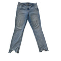 Calvin Klein Distressed Straight Leg Jeans Blue Frayed Hem 28/6x27 NWOT