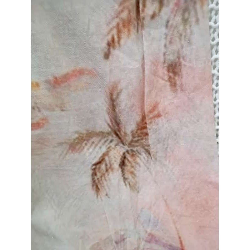 Rachel Zoe NWT Linen Blend Wide Leg Tropical Palm Tree Print Pants Peach Pink
