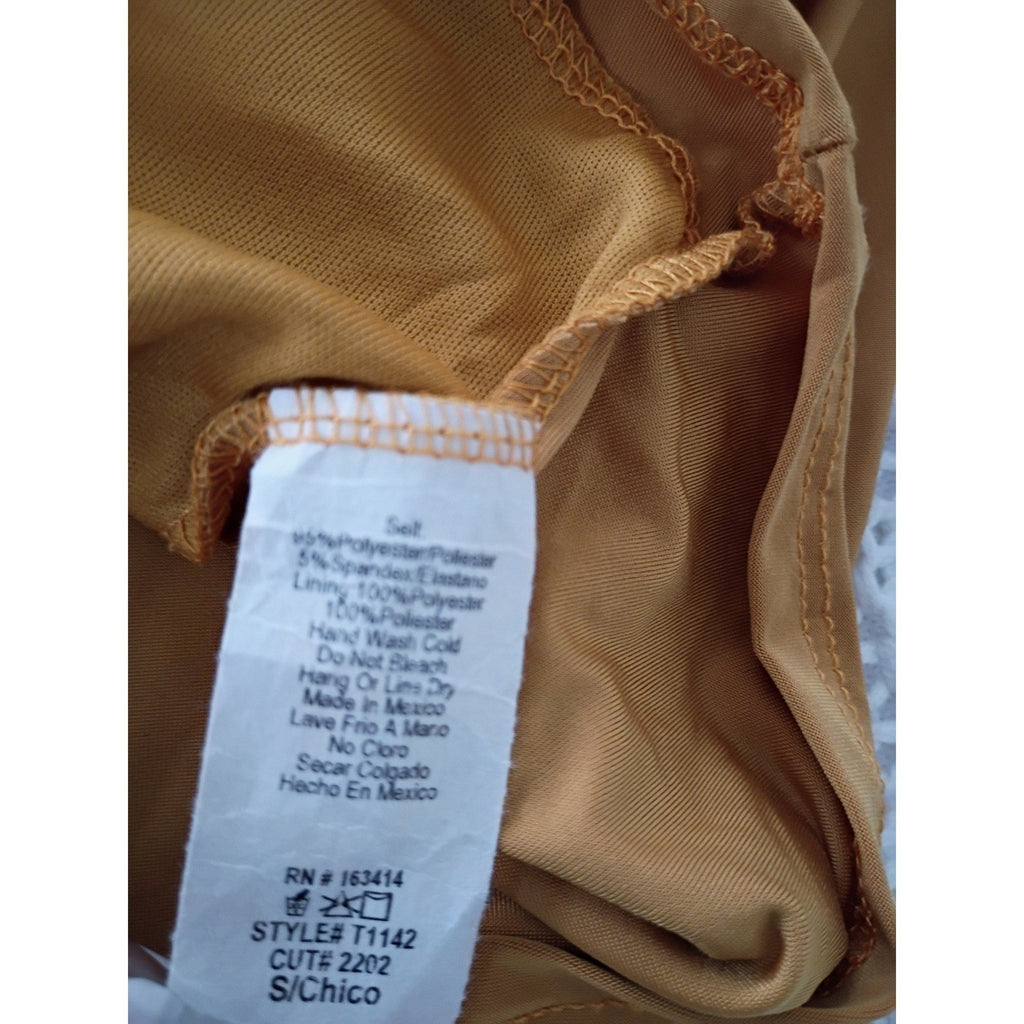 2 Saints New Mustard Women Y2K Coquette Twist Front Long Sleeve Top Size S NWOT