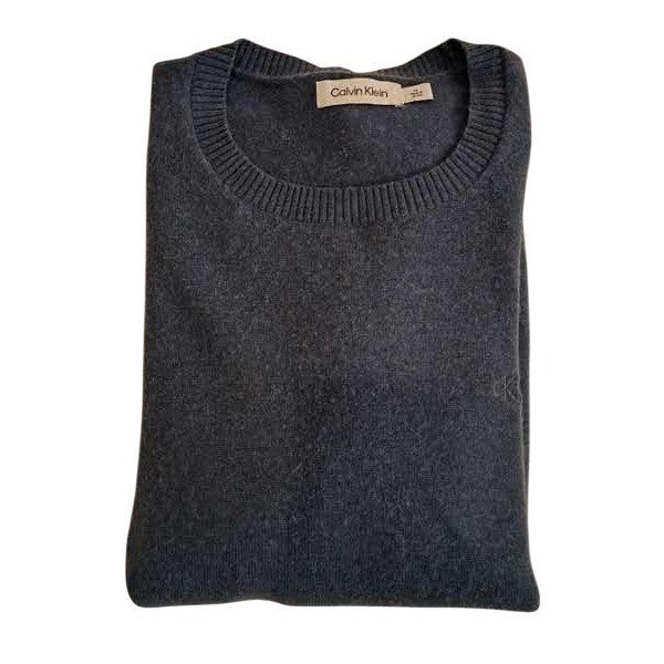 Calvin Klein Wool Blnd Crewneck Pullover Sweater Dark Gray Size Medium