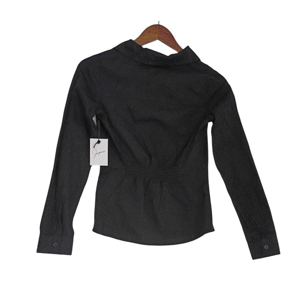 Japra NWT 100% Cotton Tailored Fit Long Sleeve Button Front Top Size S