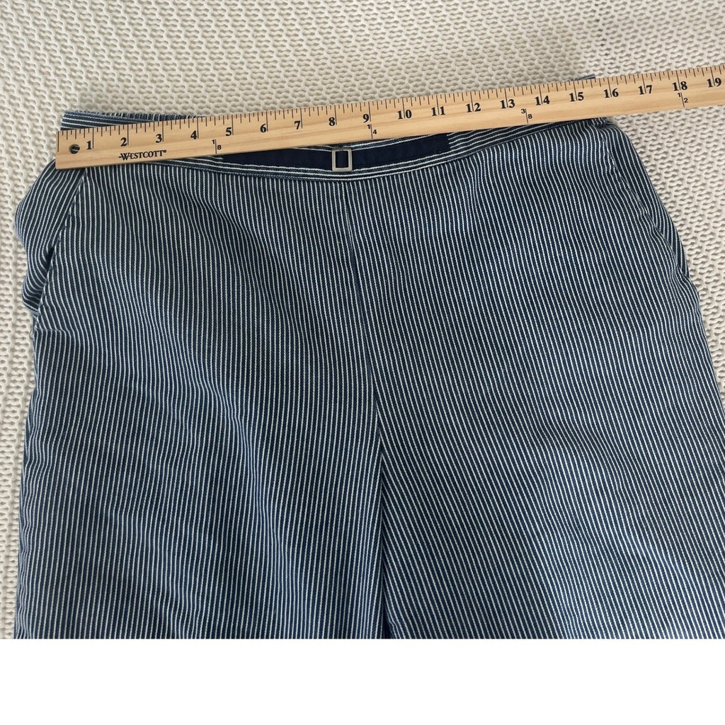 Alfred Dunner Striped Cotton Pull On Rouched W Pants Straight Leg Fits X/XL