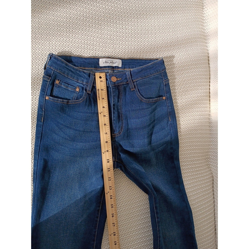 Nine Planet High Rise Bootcut Flare Jeans Dark Wash Stretch 29x28