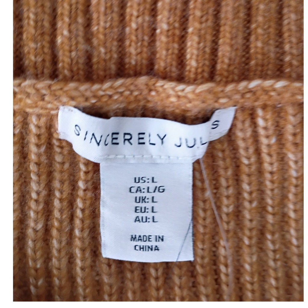 Sincerely Jules NWT Cable Knit Sweater Vest L Amber Orange Preppy Y2K Style