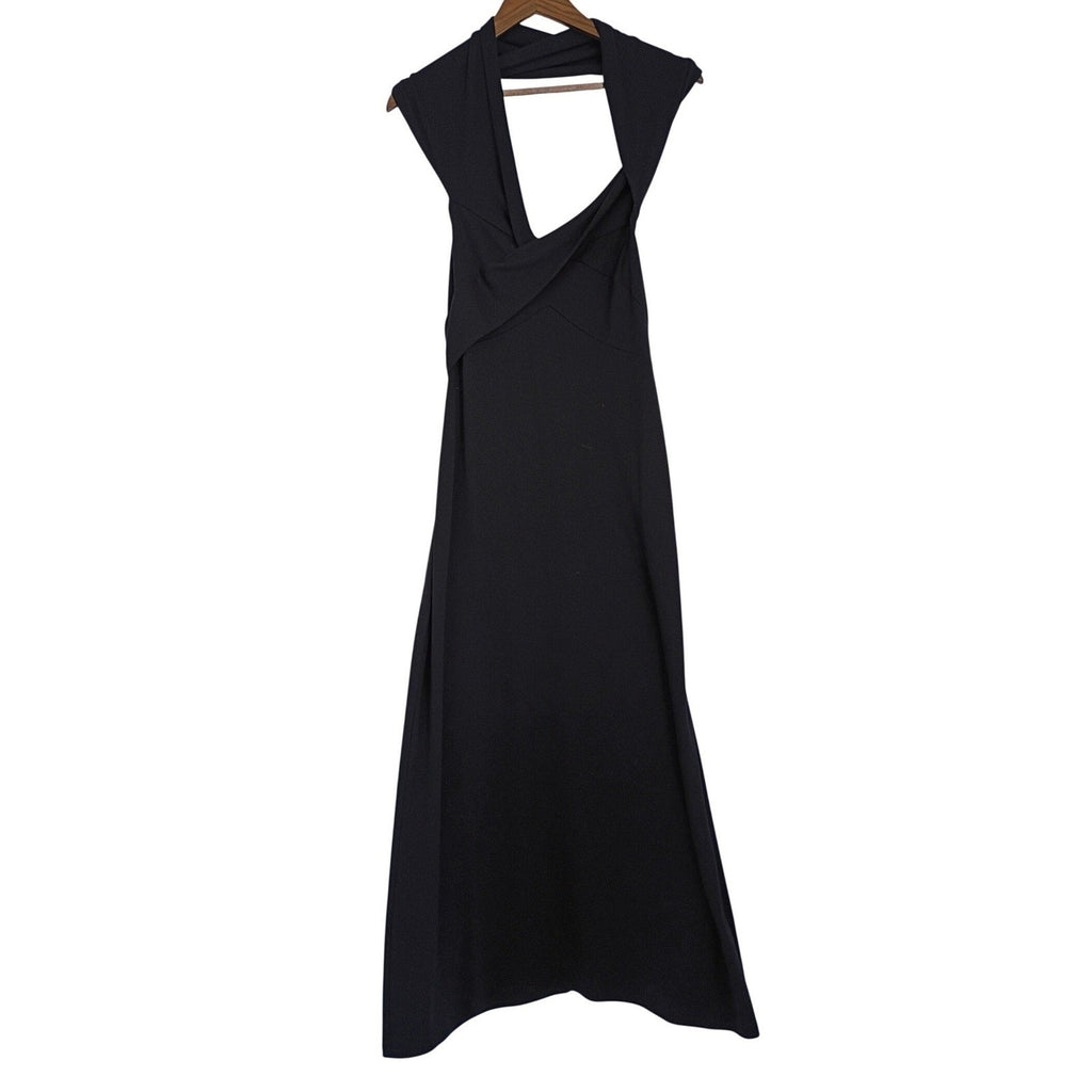 Que Fora Dem Dechets Black Halter Maxi Dress S Sleek Sophisticated Evening