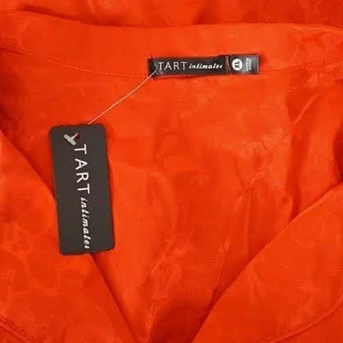 NWT Tart Intimates Orange Lounge Top XL Pajama Style Button Front Animal Print