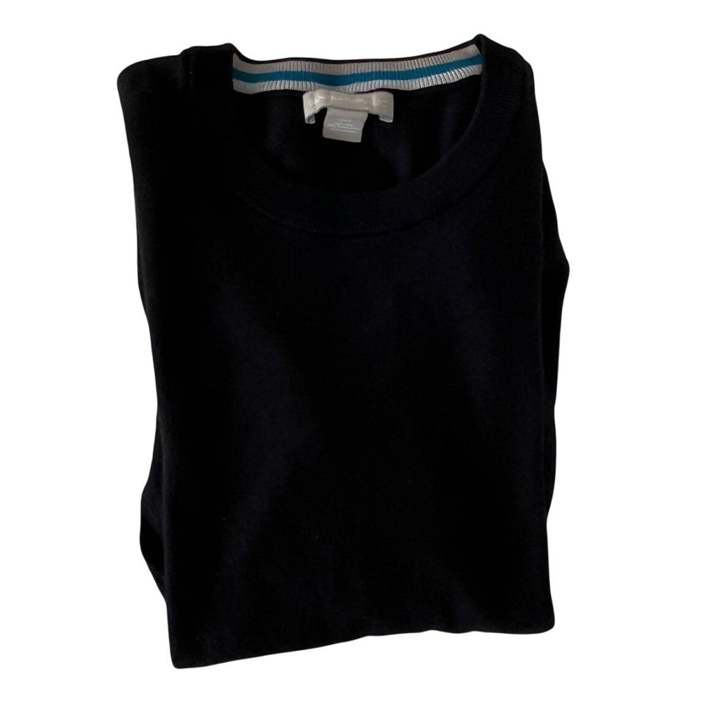 Banana Republic Black Silk Blend Crewneck Sweater Fits S Lightweight Versatile
