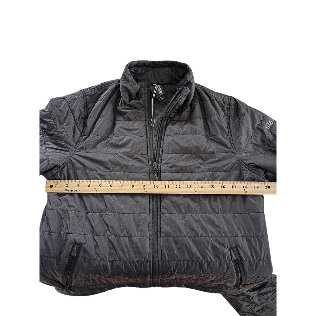 SMES Black Puffer Jacket Lightweight Full Zip Quilted Year Round Gorpcore Pack