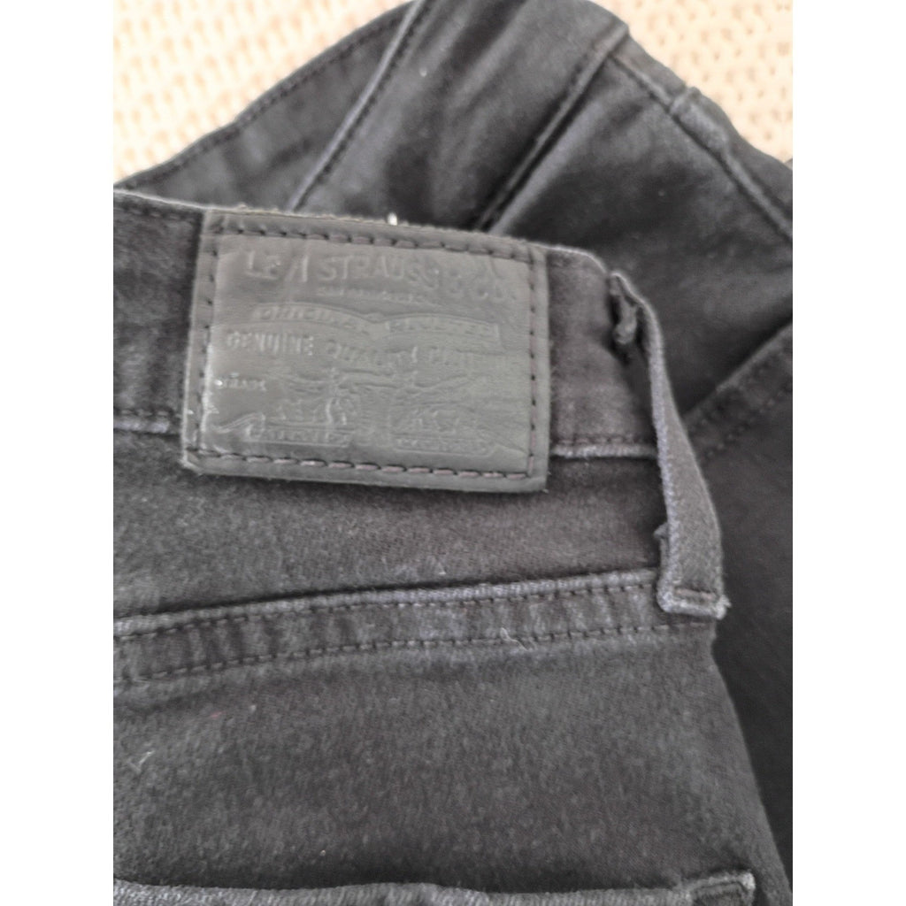 LEVI'S 721 High Rise Skinny Black Jeans 27x29 NWOT Distressed Cotton Viscose