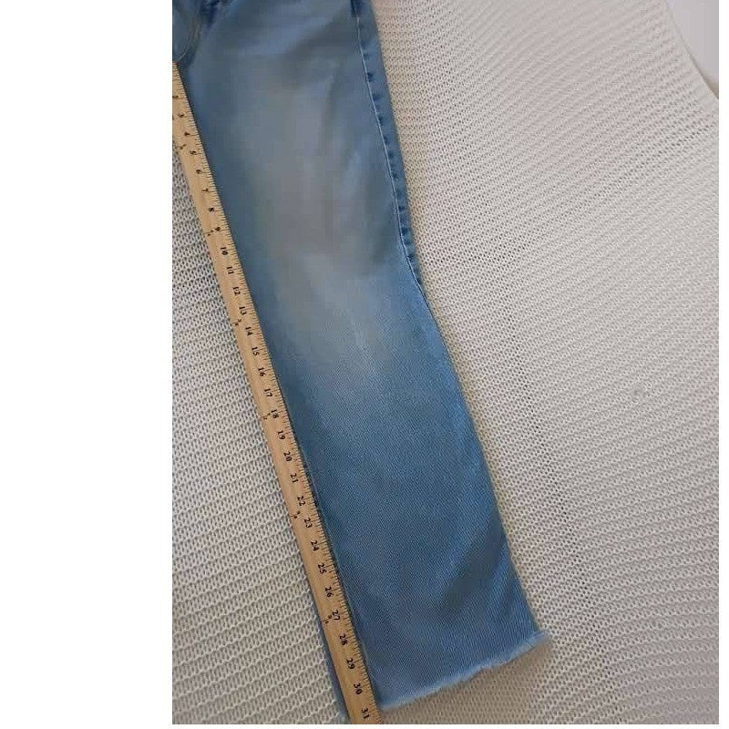 &Denim H&M Wide Leg Ultra High Waist Jeans 4/26x31 Light Wash Distressed Blue