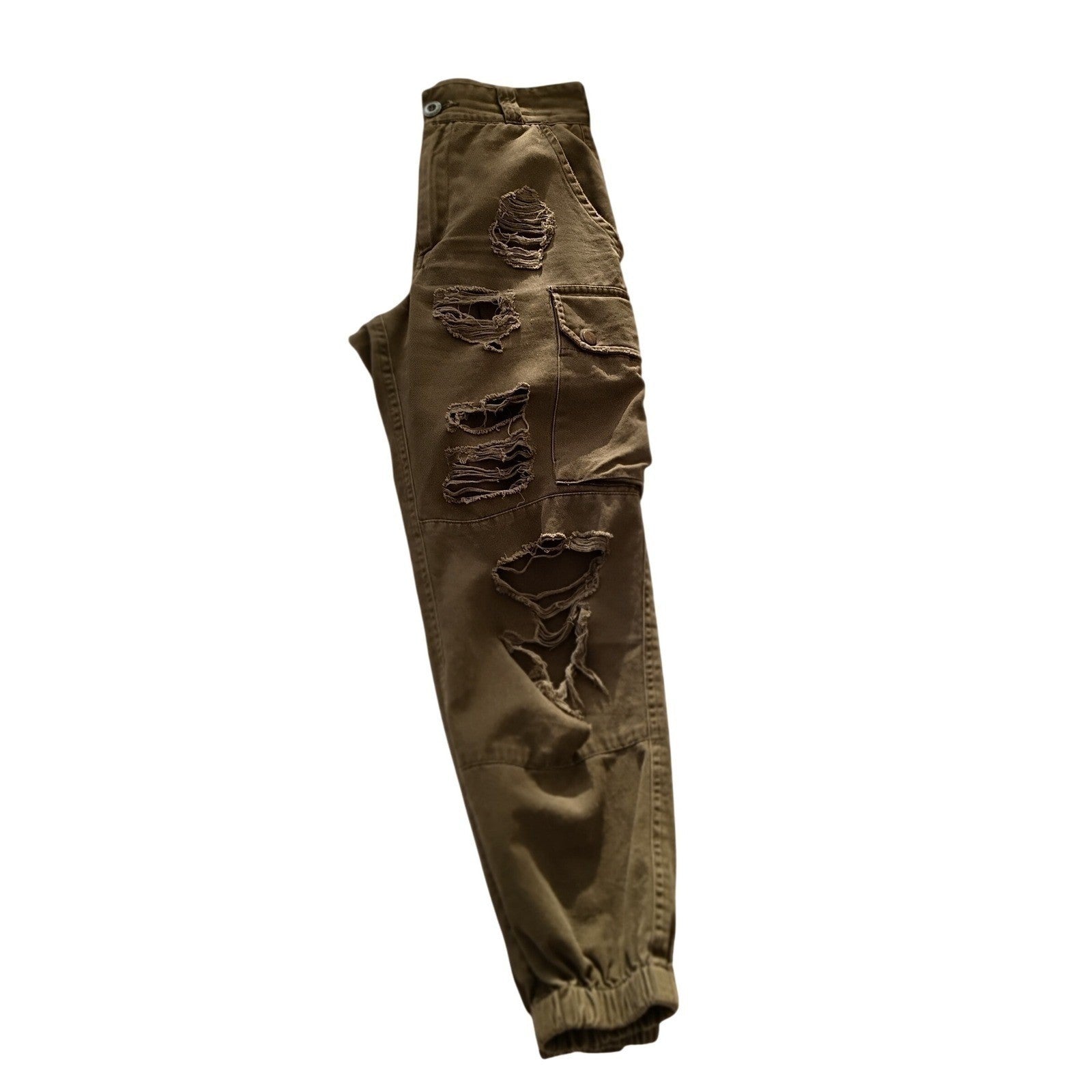 CARMAR CARMAR Olive Green Distressed Cargo Pants Size 26 VTG Grunge Style