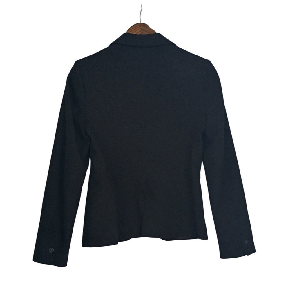 ZARA BASIC Black One Button Blazer Jacket Women US 6 Made in Morocco