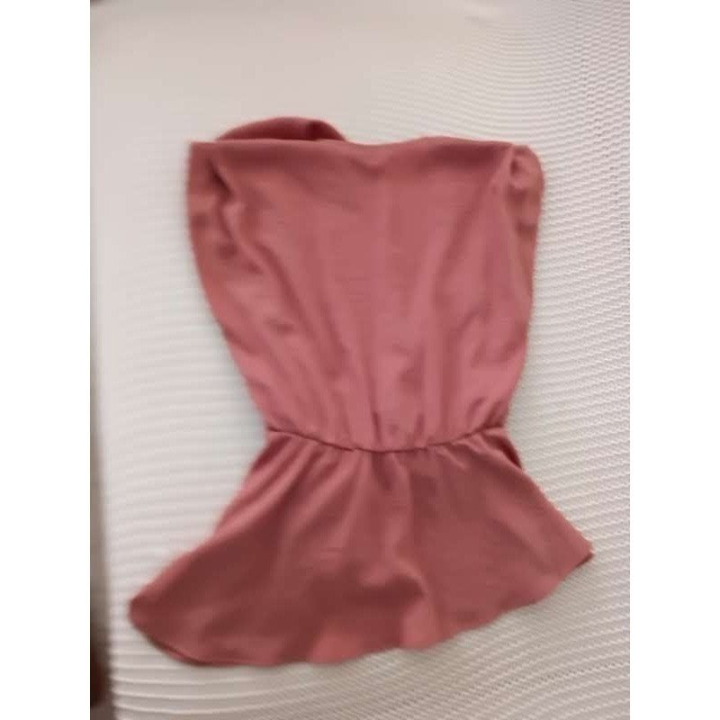 Zara Dusty Rose Pink Peplum Wrap Top Belted V-Neck Sleeveless Fits S Small 2 4