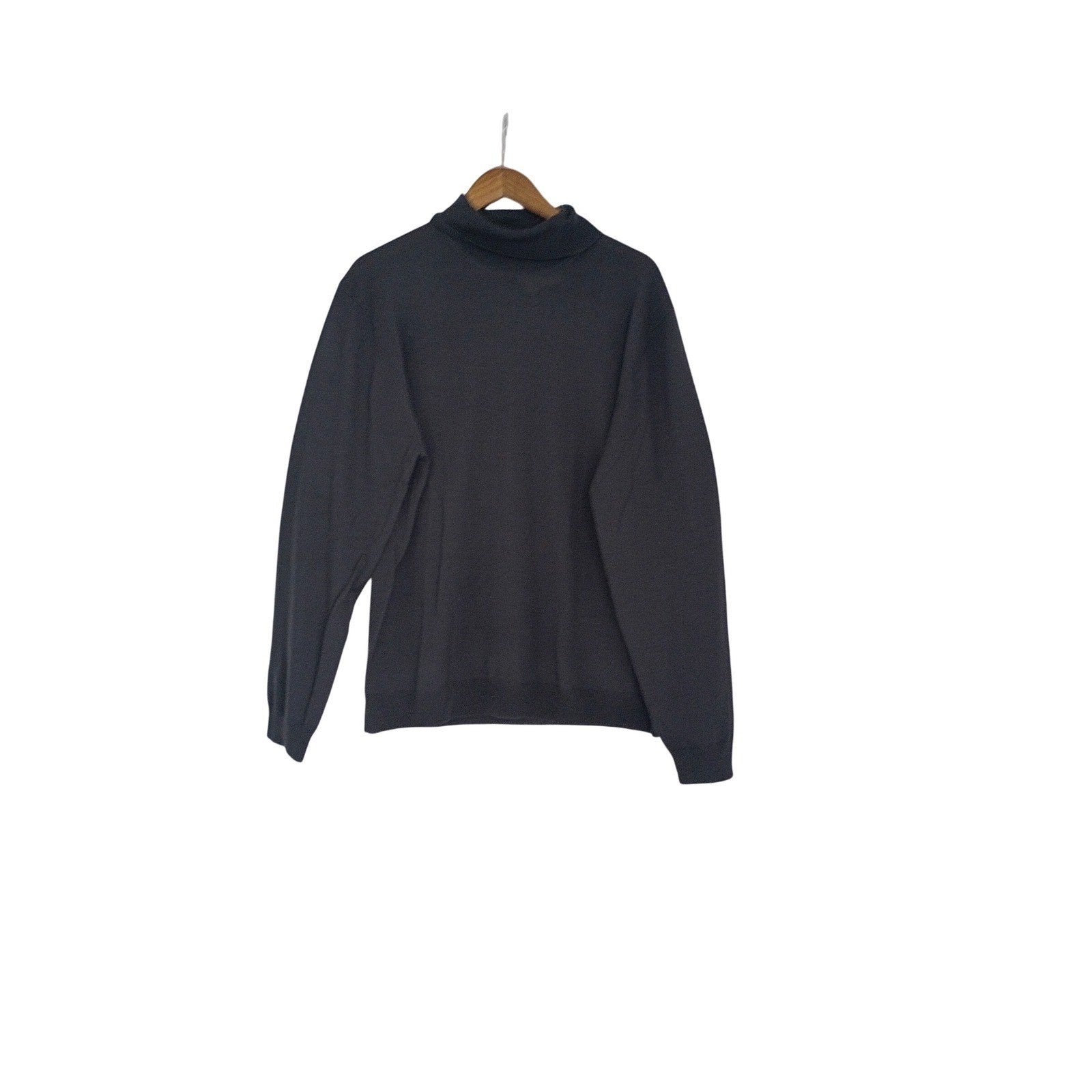 Banana Republic Extra Fine Italian Merino Wool Turtleneck Sweater Men XL Dk Grey