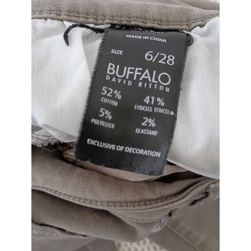 Buffalo David Bitton Womens Skinny Pants Taupe Brown Stretch Sz 6/28x27 Mid Rise
