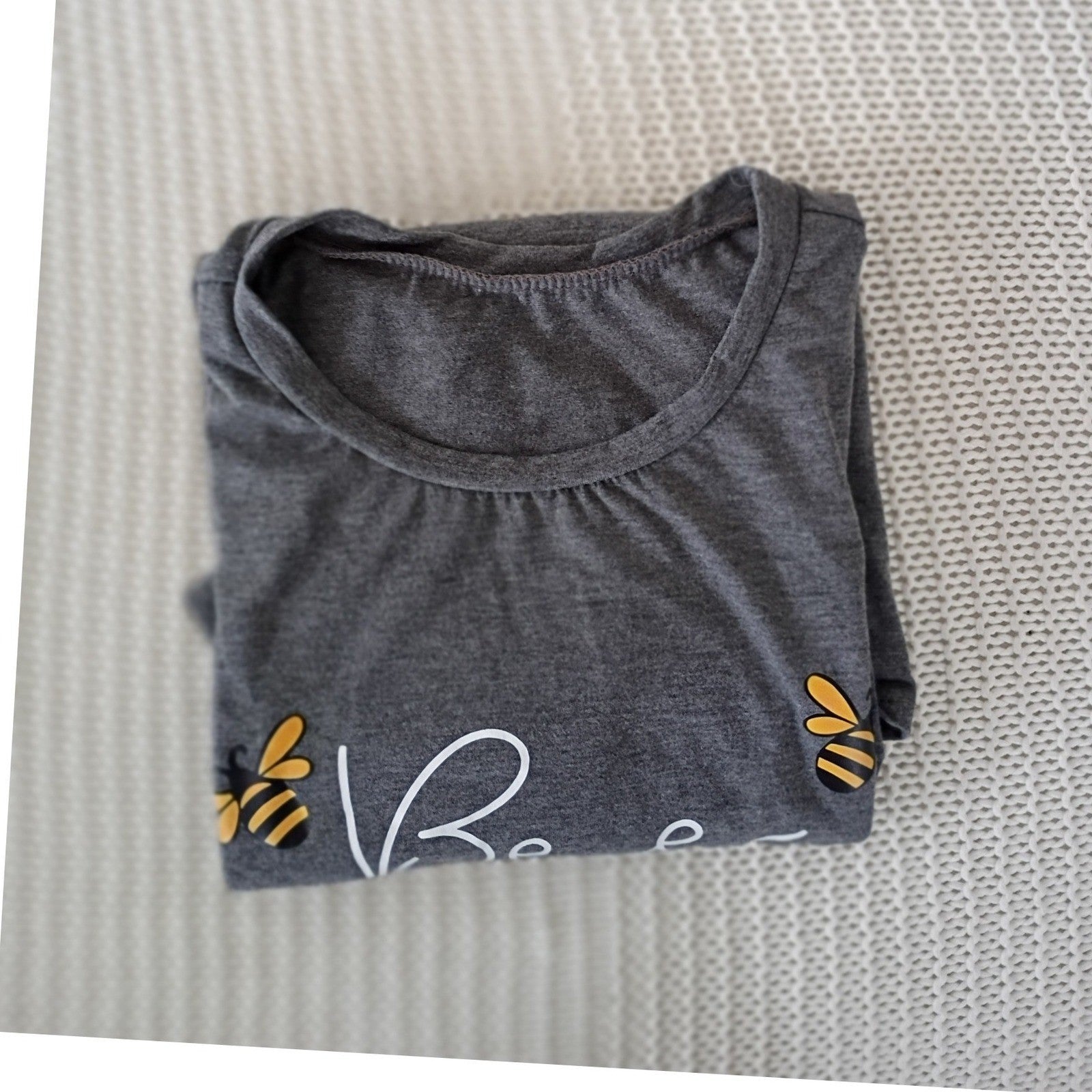 Plus Size Bee Yourself Graphic Tee Heather Gray Positive Quote T-Shirt Curve 3XL