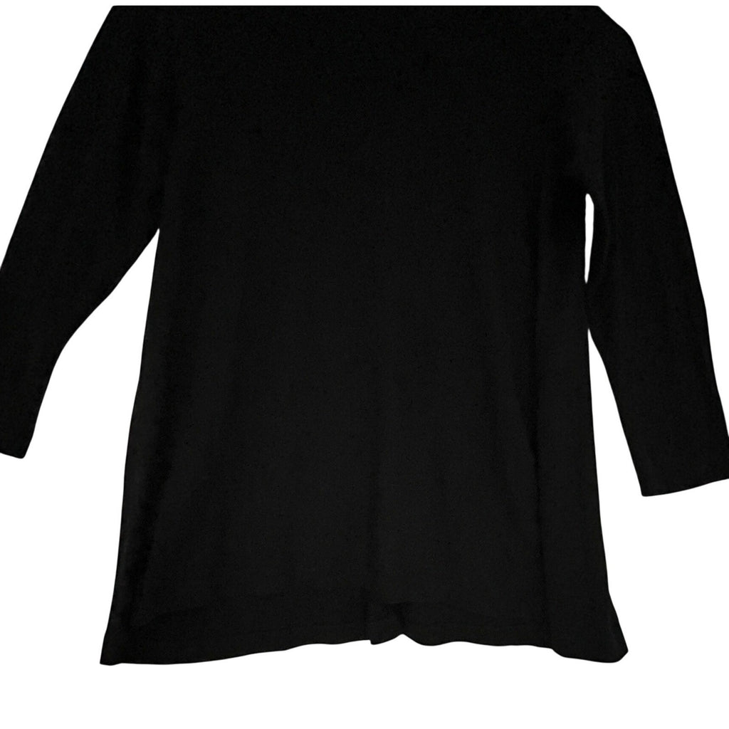 Muji Modal Cotton Blend Black Long Sleeve Top Size S Boat Neck Everyday Wear
