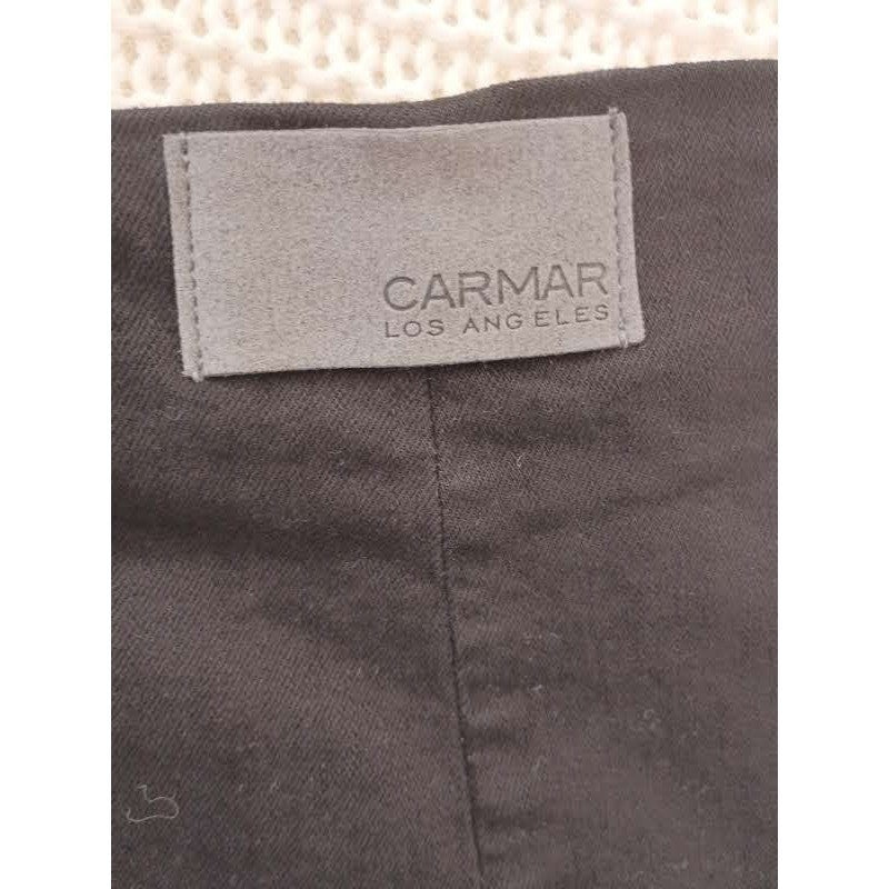 CARMAR LA Edgy Black Denim Mini Skirt 26 Double Side Zip Moto Edgy Street