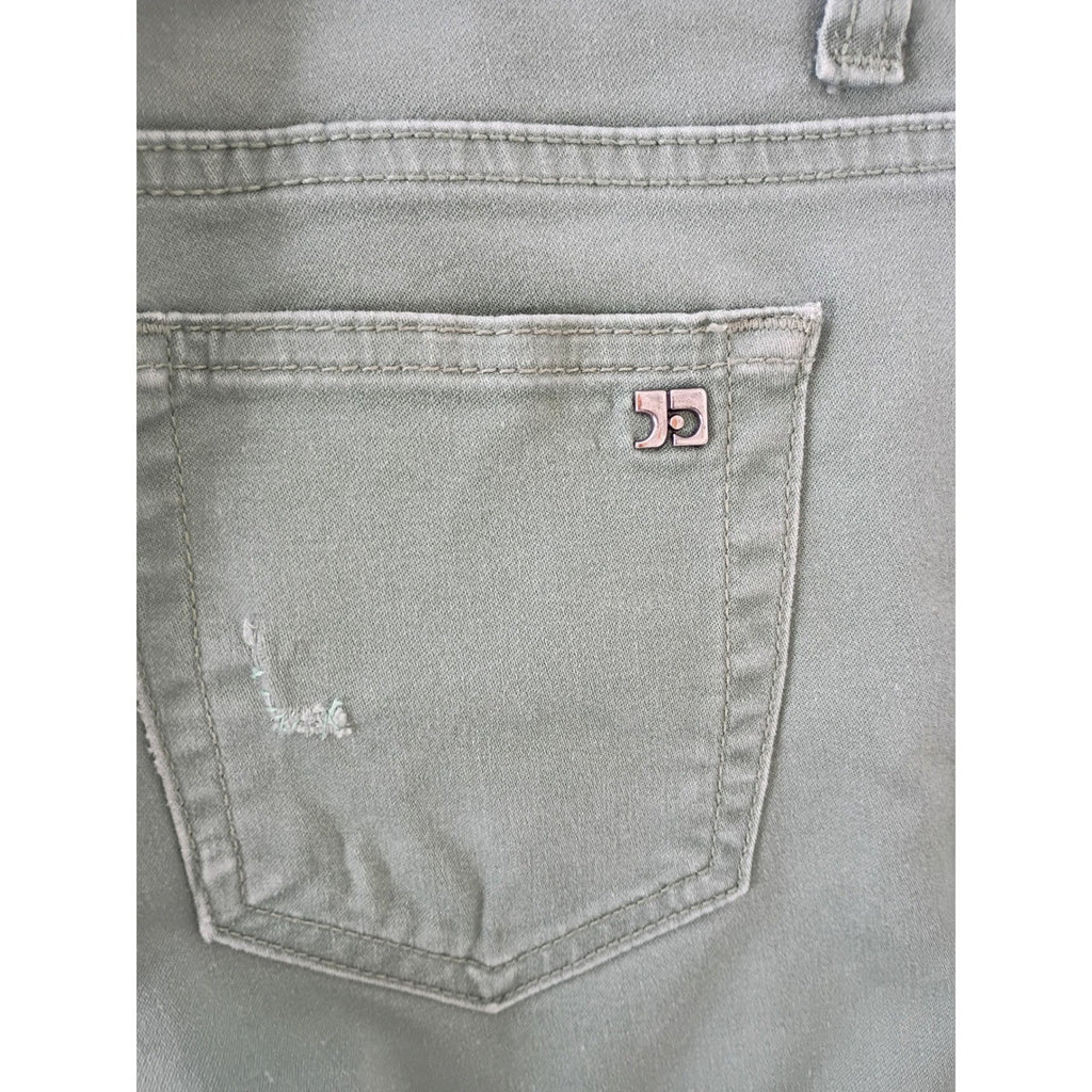 Joe's Jeans Rocker Skinny Olive Green Zipper Detail Stretch 28x31