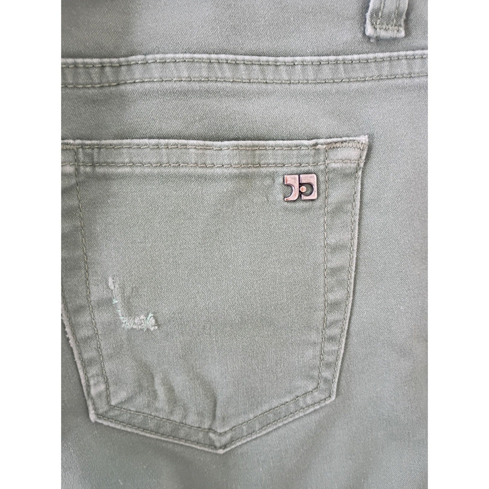 Joe's Jeans Rocker Skinny Olive Green Zipper Detail Stretch 28x31