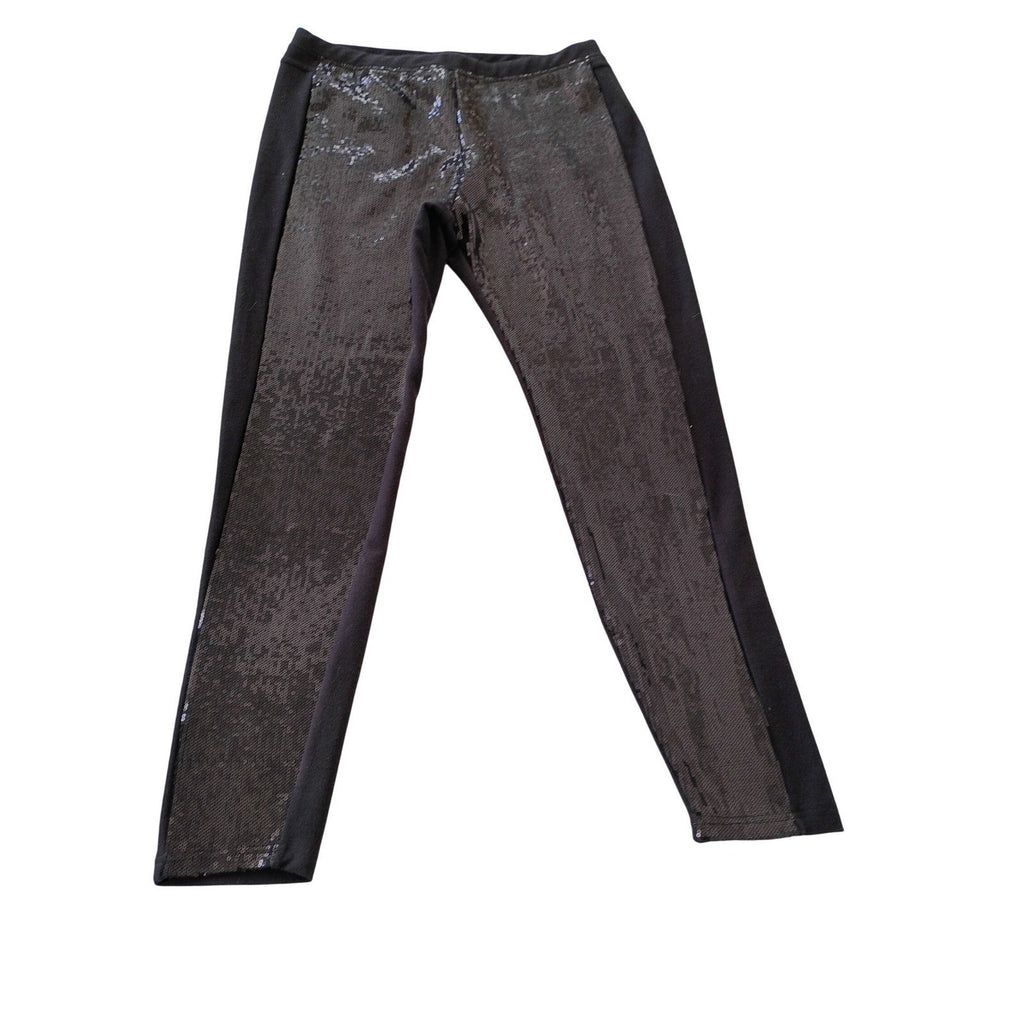 Black Sequin Panel Leggings Womens XL Party Festival Pants NWOT