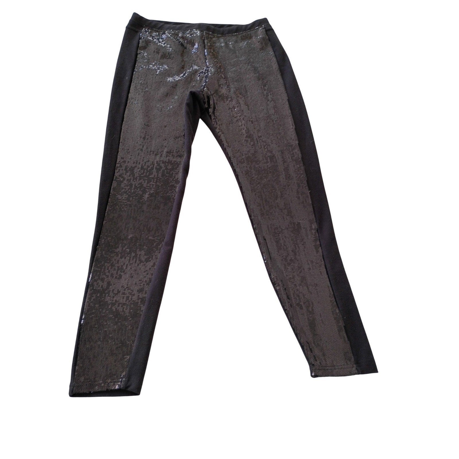 Black Sequin Panel Leggings Womens XL Party Festival Pants NWOT