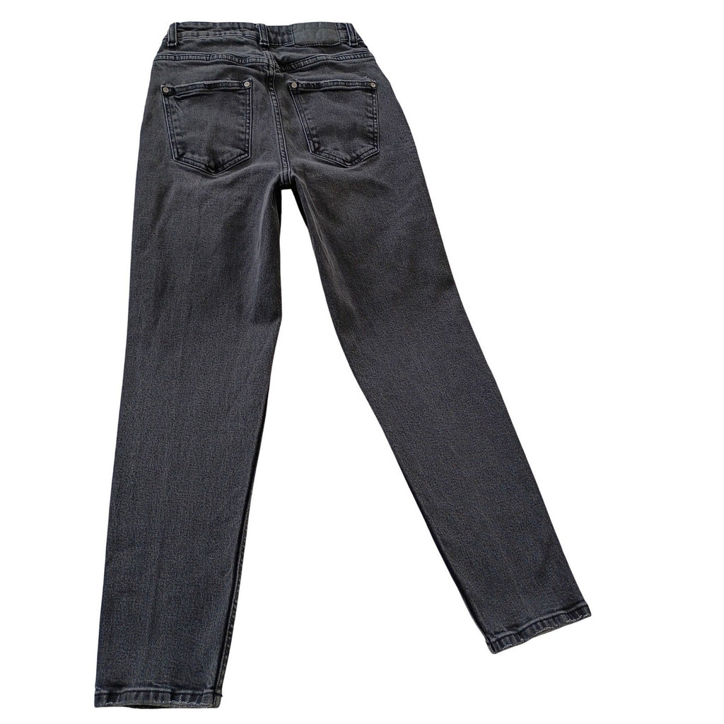 ZARA High Waisted Skinny Jeans Faded Black Denim 2 US 24x27 Sculpting