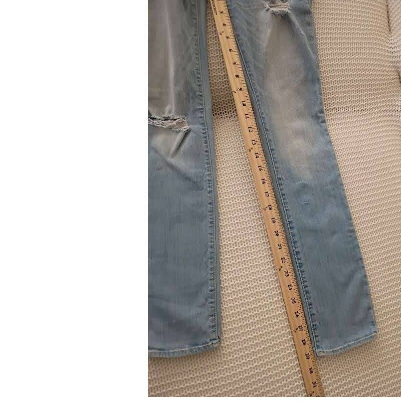 Abercrombie Distressed Super Skinny Jeans Light Wash Womens 24/25