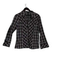 SPENSE Classic Black White Checkered Red Button Front Shirt Blouse L Casual Chic