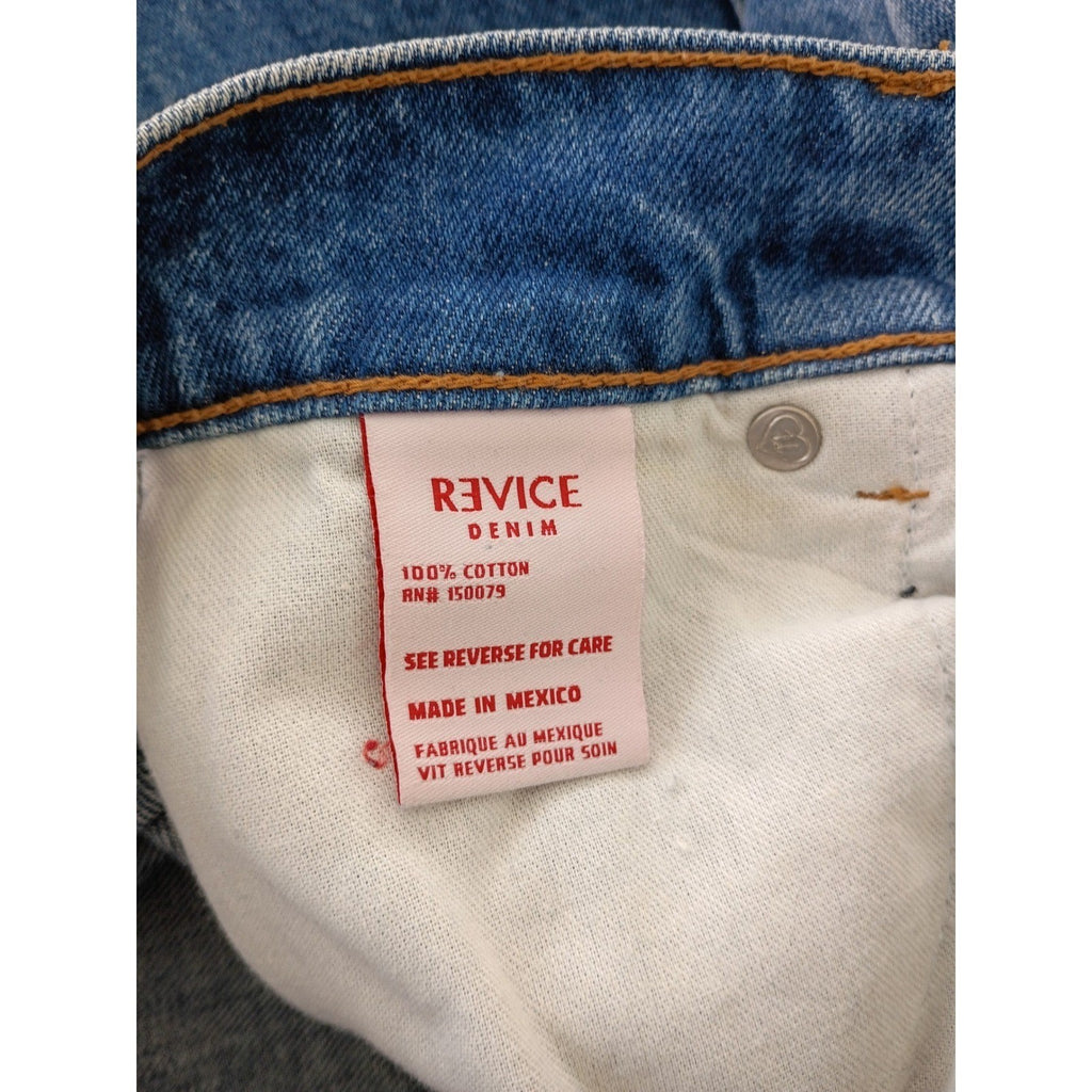 Revice LA High Rise Straight Leg Jeans 90s Rigid Denim Distressed 25x26