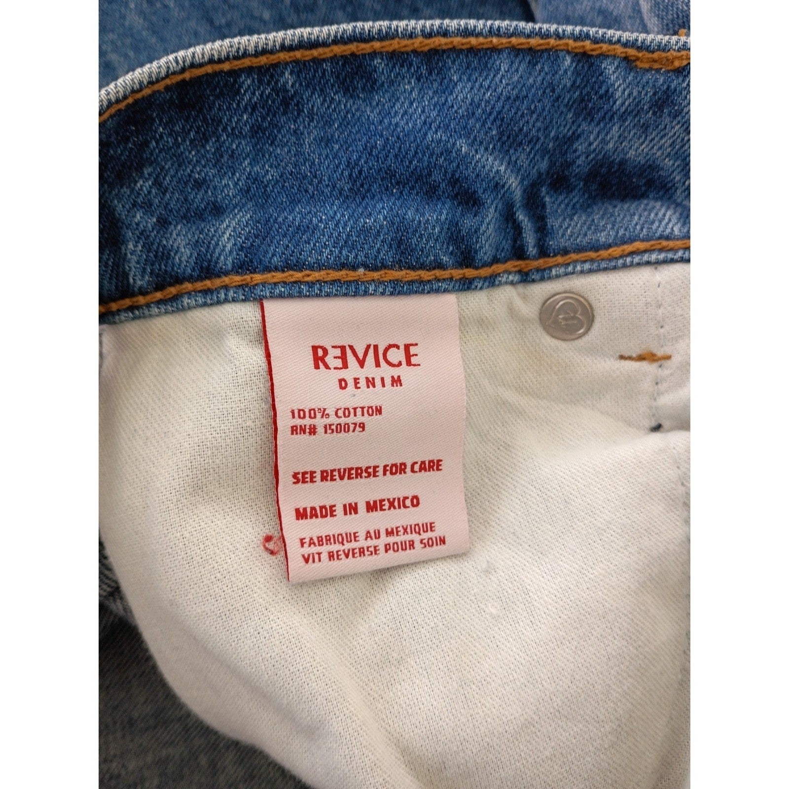 Revice LA High Rise Straight Leg Jeans 90s Rigid Denim Distressed 25x26