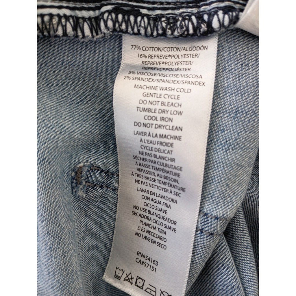 Calvin Klein Distressed Straight Leg Jeans Blue Frayed Hem 28/6x27 NWOT