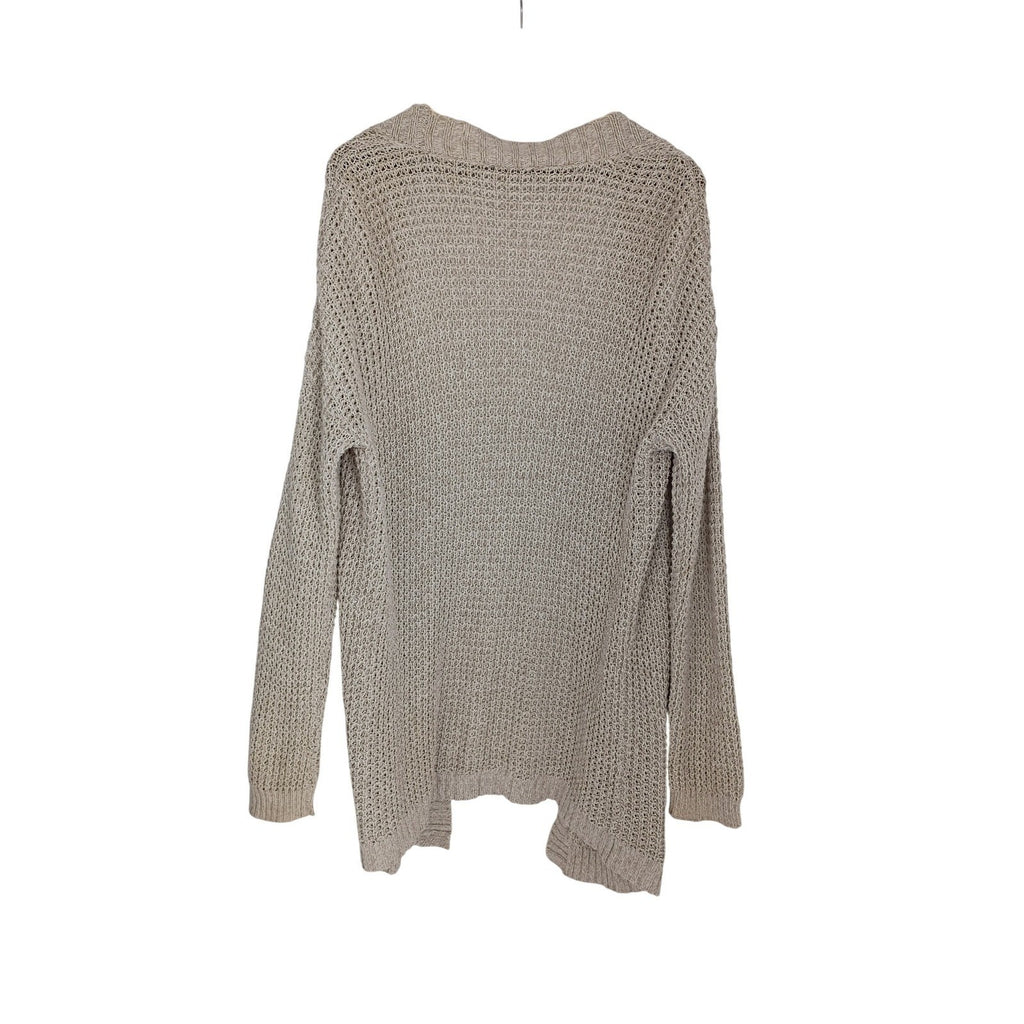 EXPRESS Beige COTTON BLEND Cardigan L Grandmacore Coastal Grandmother Knit