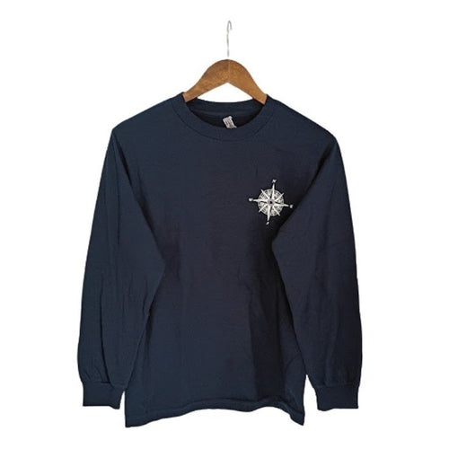 Alstyle Apparel Compass Rose Know Him Make Him Known Long Sleeve T Shirt Navy S