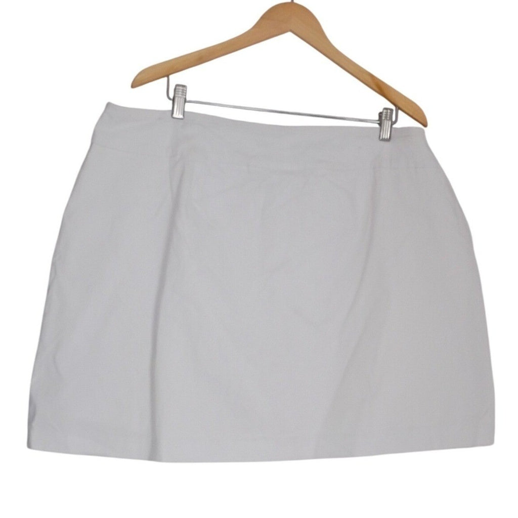 Zac & Rachel White Pleated Skort Womens Plus 20W Stretch Casual NWOT