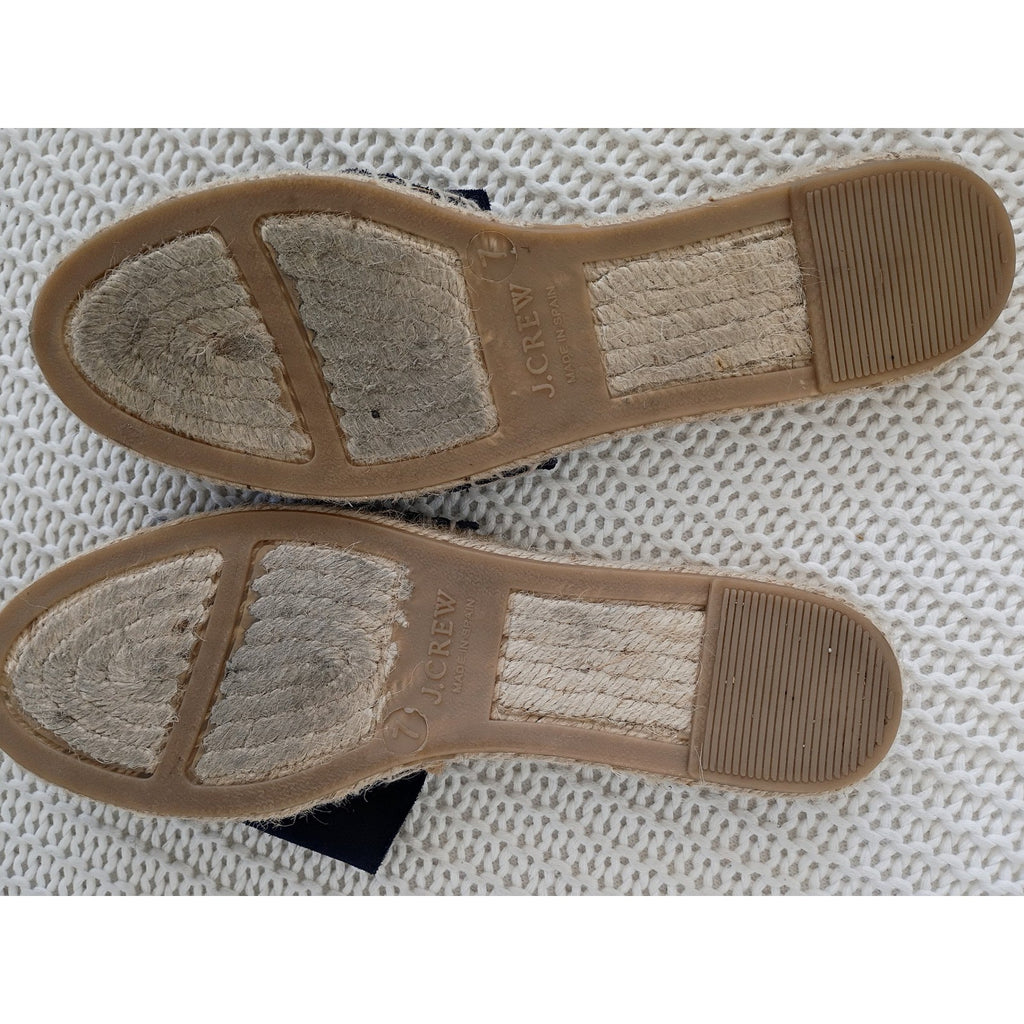 J.Crew Navy Blue Suede Espadrille Slides Made in Spain Women 7 Sandals $128