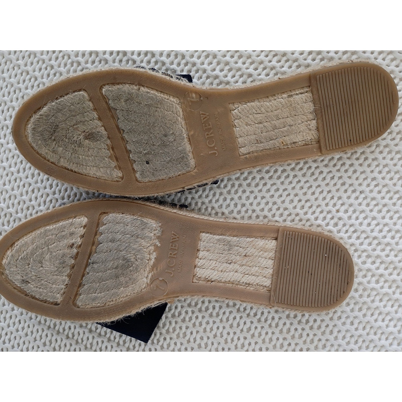 J.Crew Navy Blue Suede Espadrille Slides Made in Spain Women 7 Sandals $128