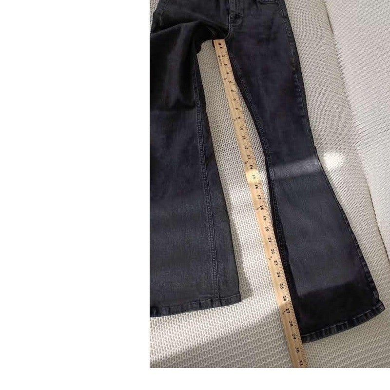 Topshop Jamie Bootcut Jeans Washed Black High Rise Denim 26x30 NWOT