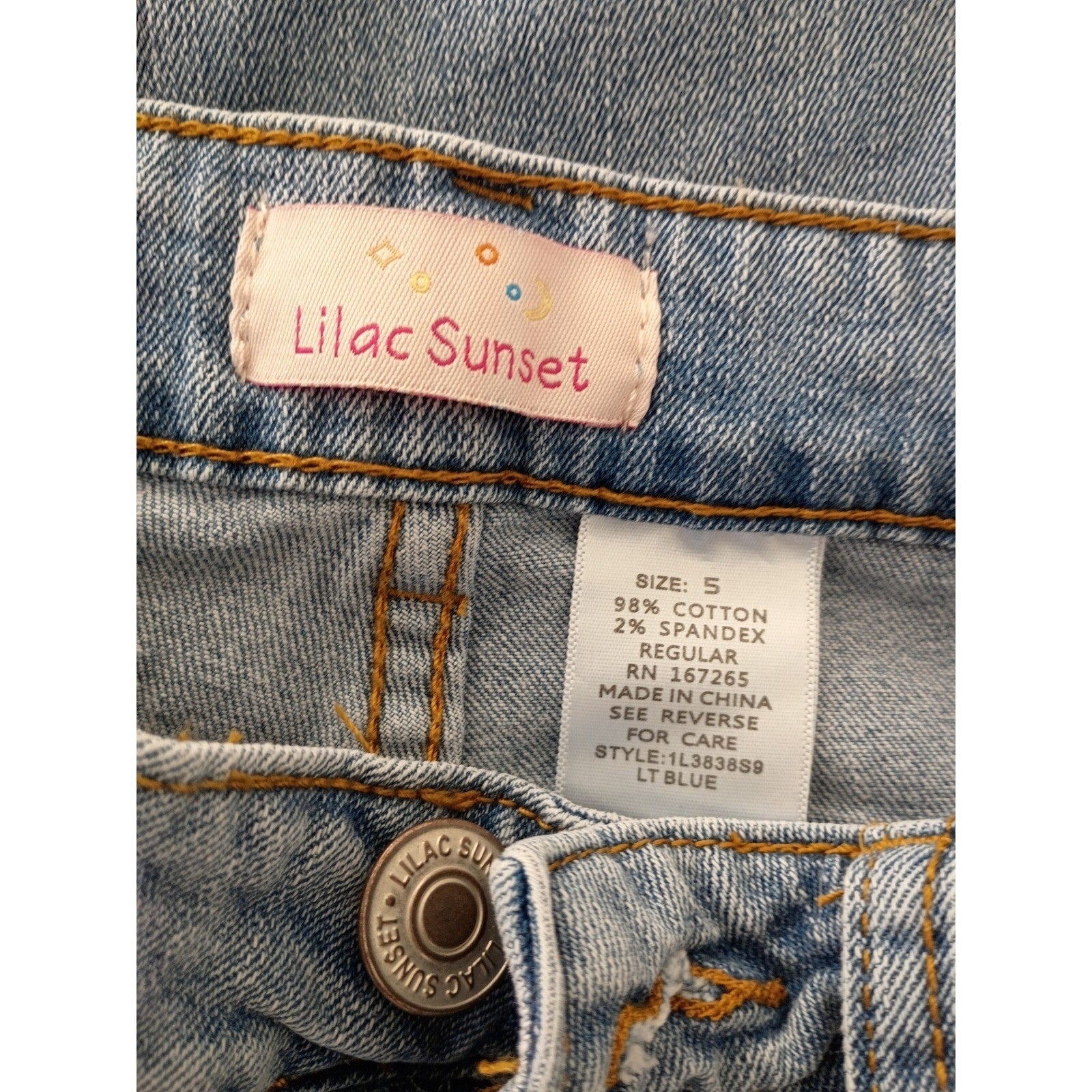 LILAC SUNSET Light Blue Denim Cargo Pants 24x31T