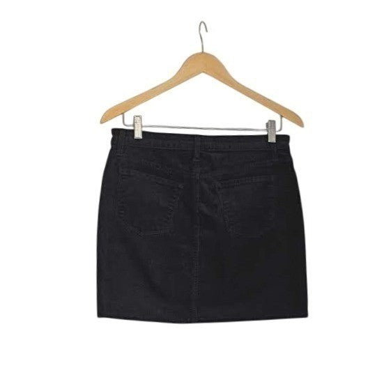J Brand Gwynne Black Corduroy Mini Skirt 26 S 15 L Preppy Dark Academia Coquette