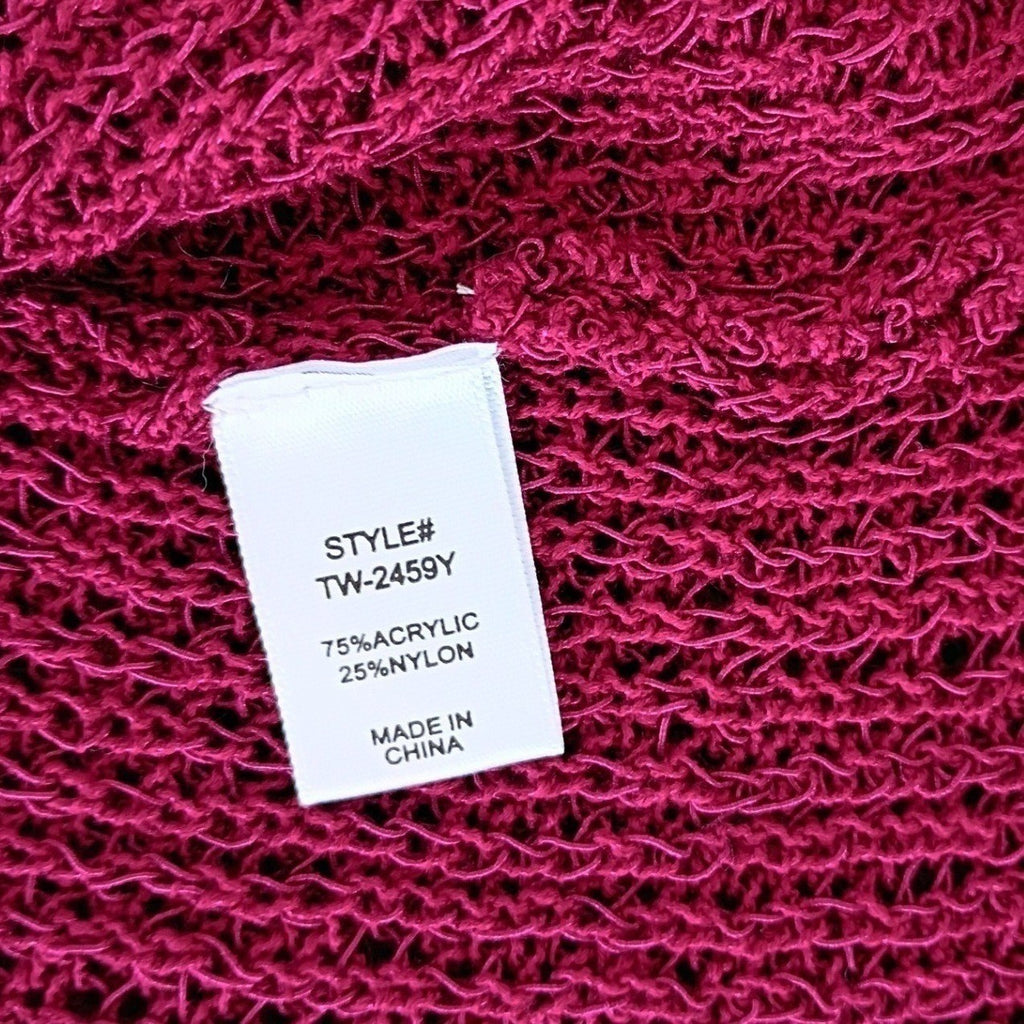 NWT Zenana Boho Festive Burgundy Open Knit V-Neck Sweater Vest Slveess Top S/M/L