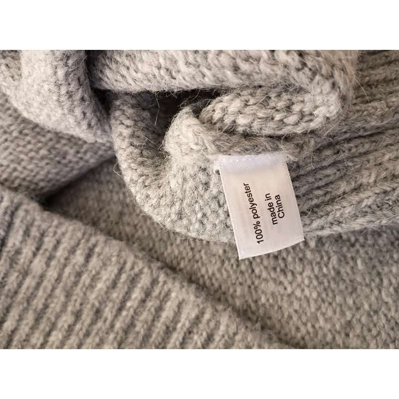 Lane Bryant NWT Sweater Plus Sz 22-24 Gray Sparkle Bead Crew Neck Long Sleeve