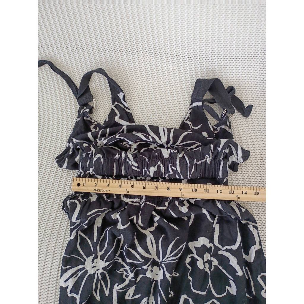 ASOS DESIGN Tall Black White Floral Cutout Maxi Dress Fits S Slveless Summer