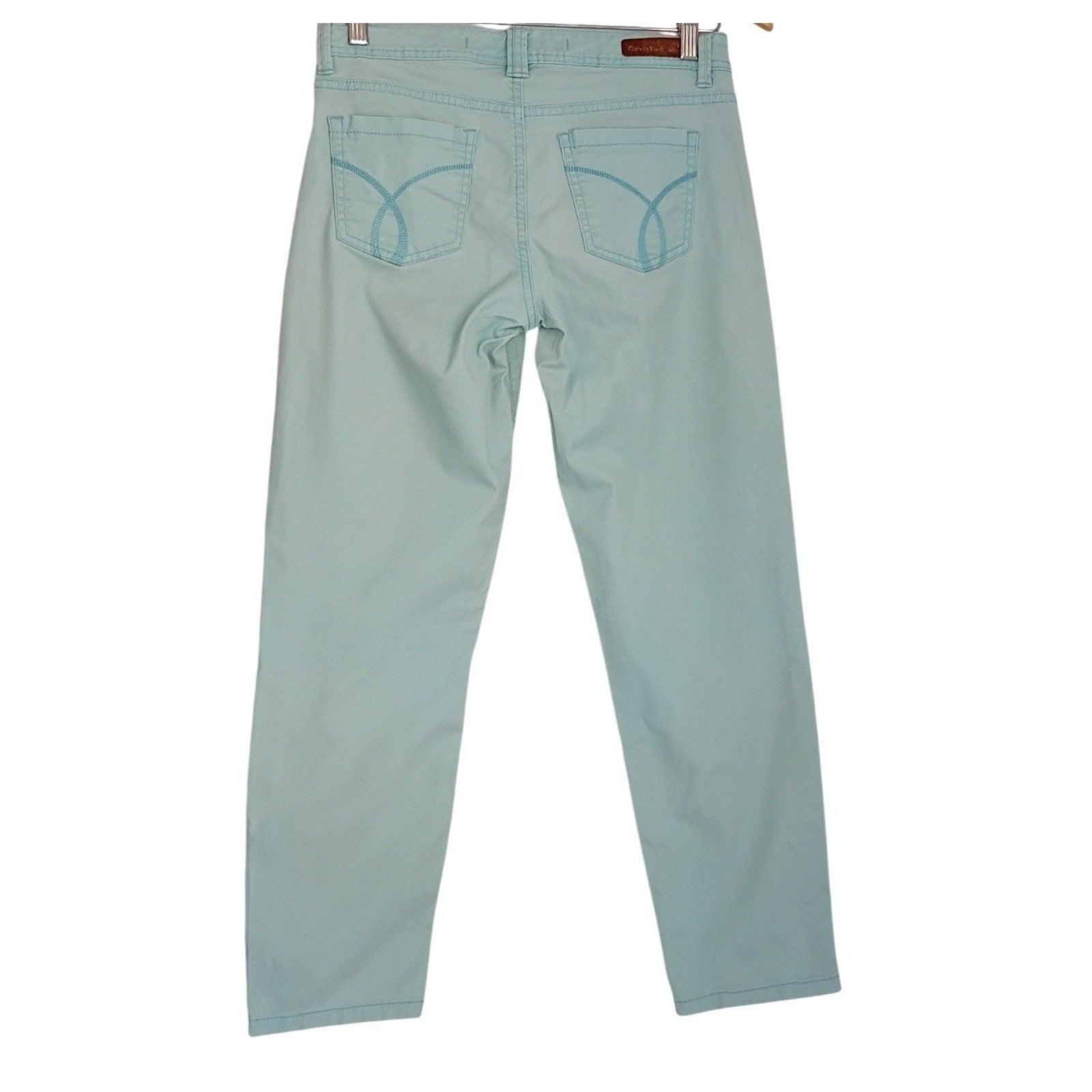 Calvin Klein Mint Skinny Pants Womens 27x26 Clean Girl Spring Trousers