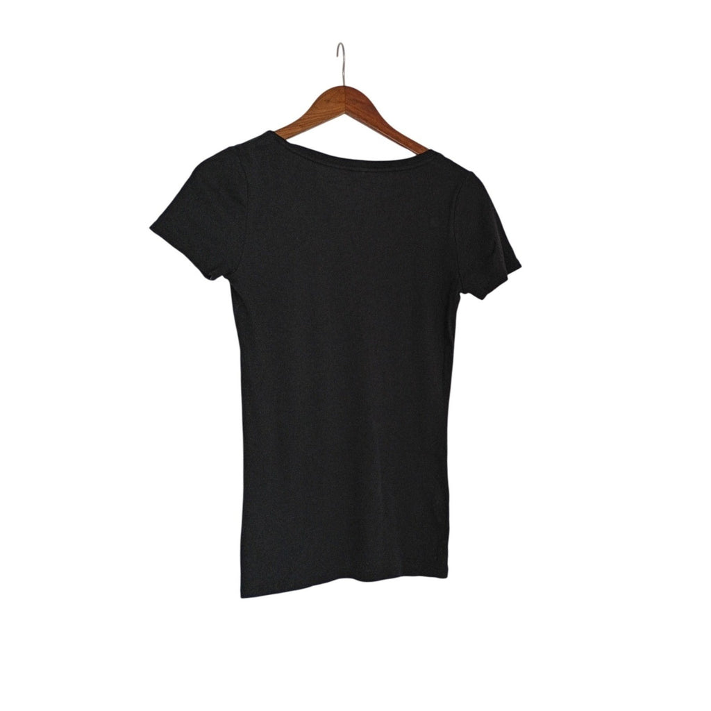 Merona Ultimate Tee S Black 100% Cotton V-Neck Short Sleeve Minimalist Essential
